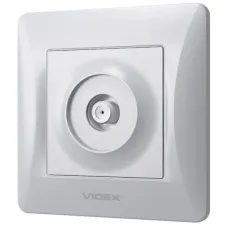 ТВ розетка Videx BINERA SAT одинарная спутниковая серебря (VF-BNSK1SATE-SS)