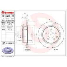 Гальмівний диск Brembo 09.8969.20
