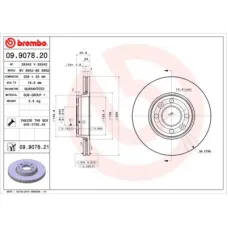 Гальмівний диск Brembo 09.9078.20