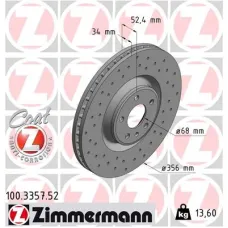 Гальмівний диск ZIMMERMANN 100.3357.52