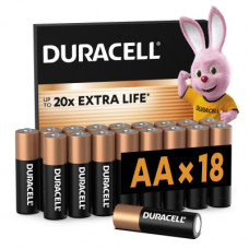 Батарейка Duracell AA лужні 18 шт. в упаковці (5000394107519 / 5006192)